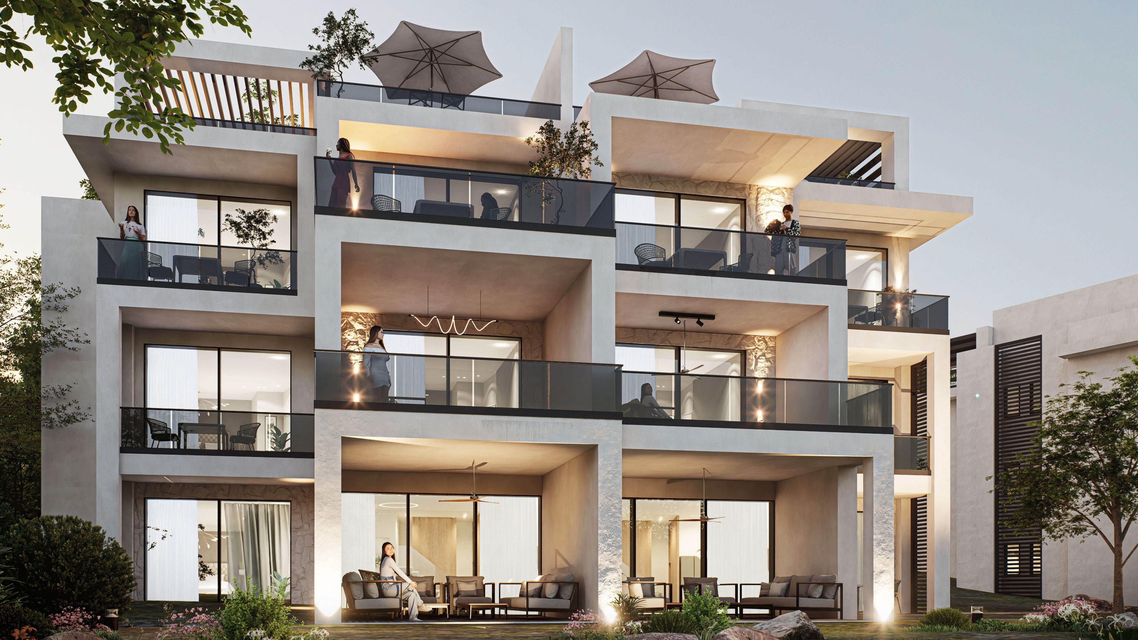 Low-rise residence architecture at ONE7 Hurghada