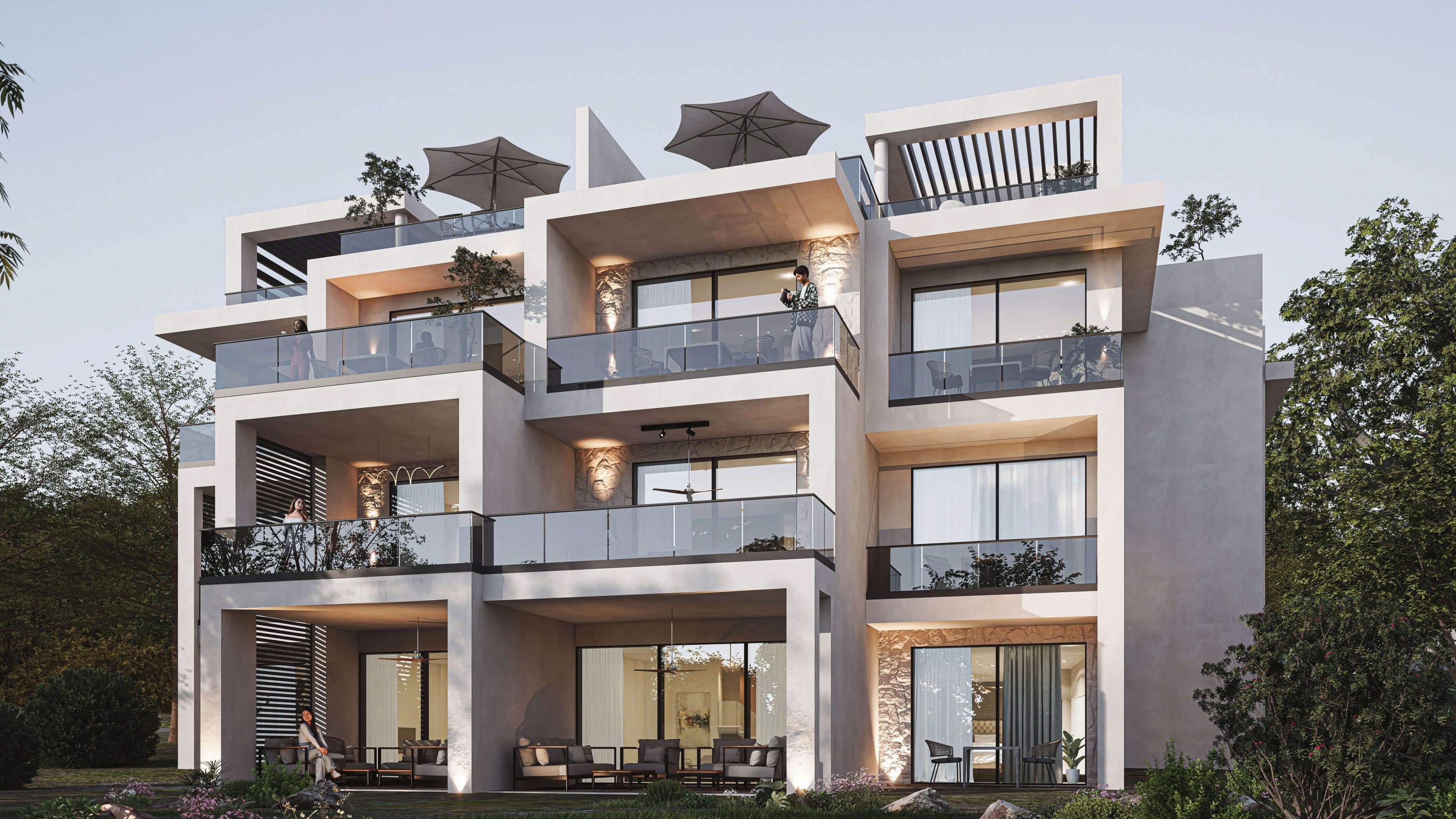 ONE7 villa setting within the low-rise community