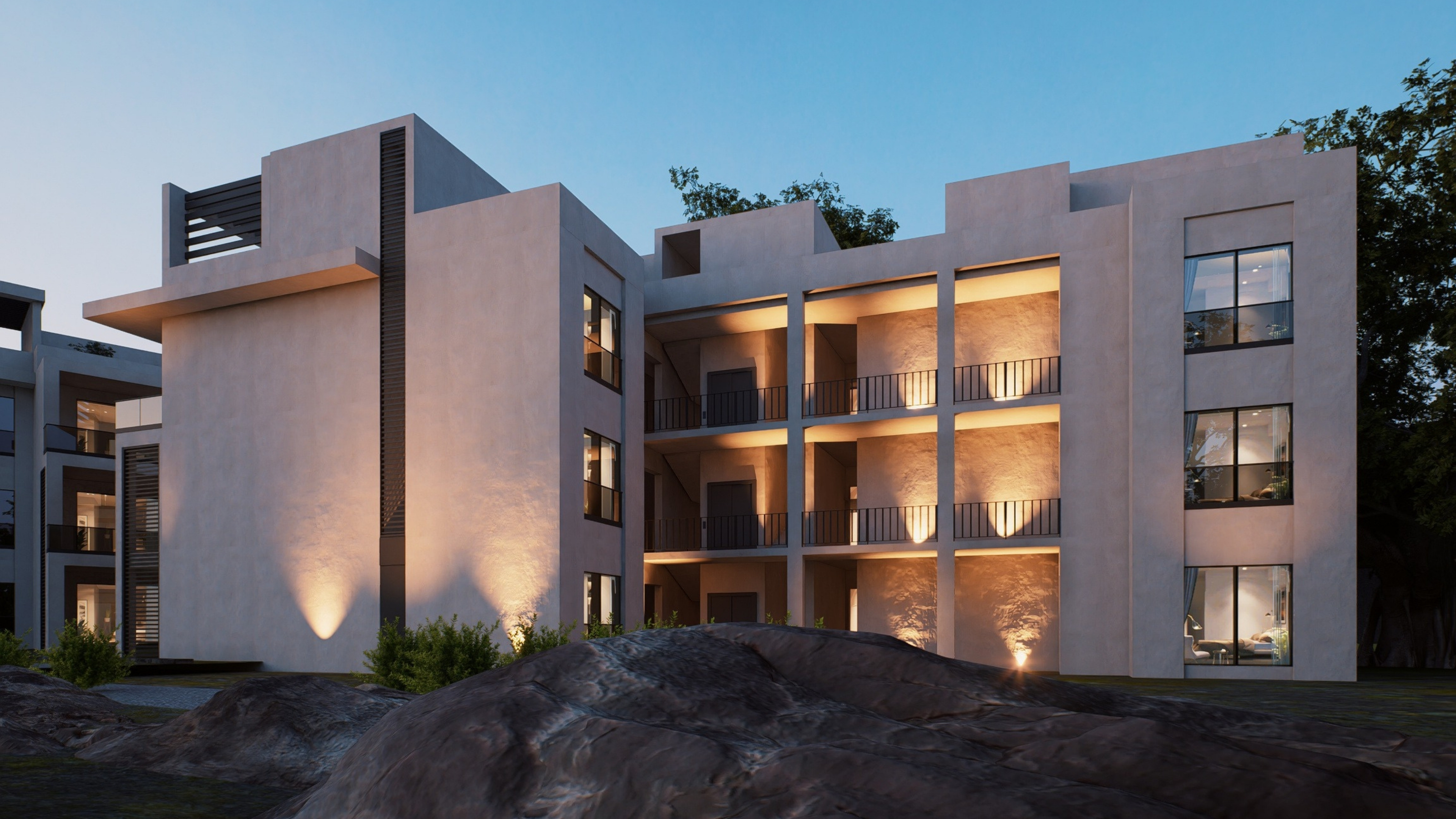 ONE7 residential architecture and outdoor space