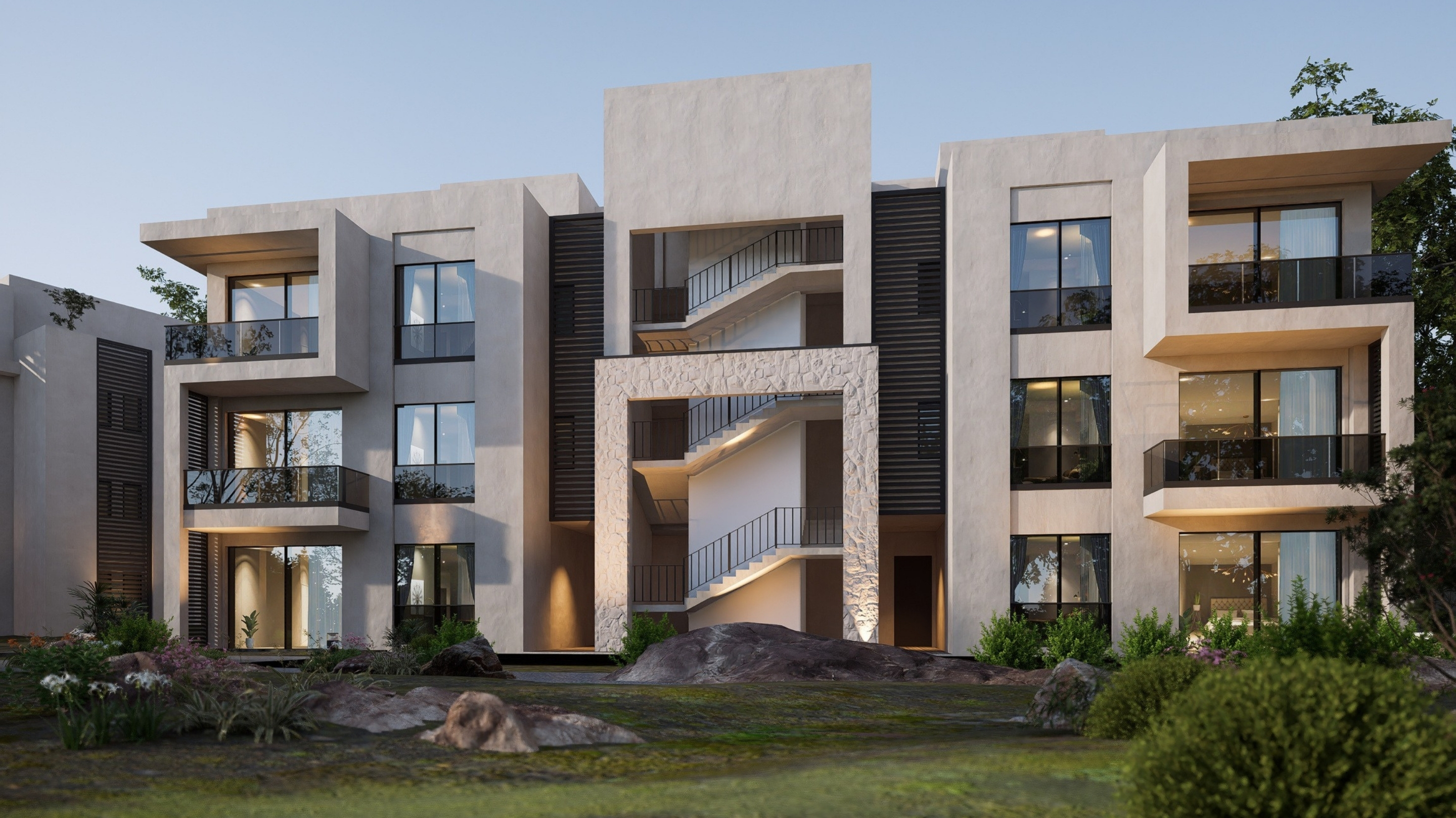 Garden Residence architecture within ONE7 in Hurghada