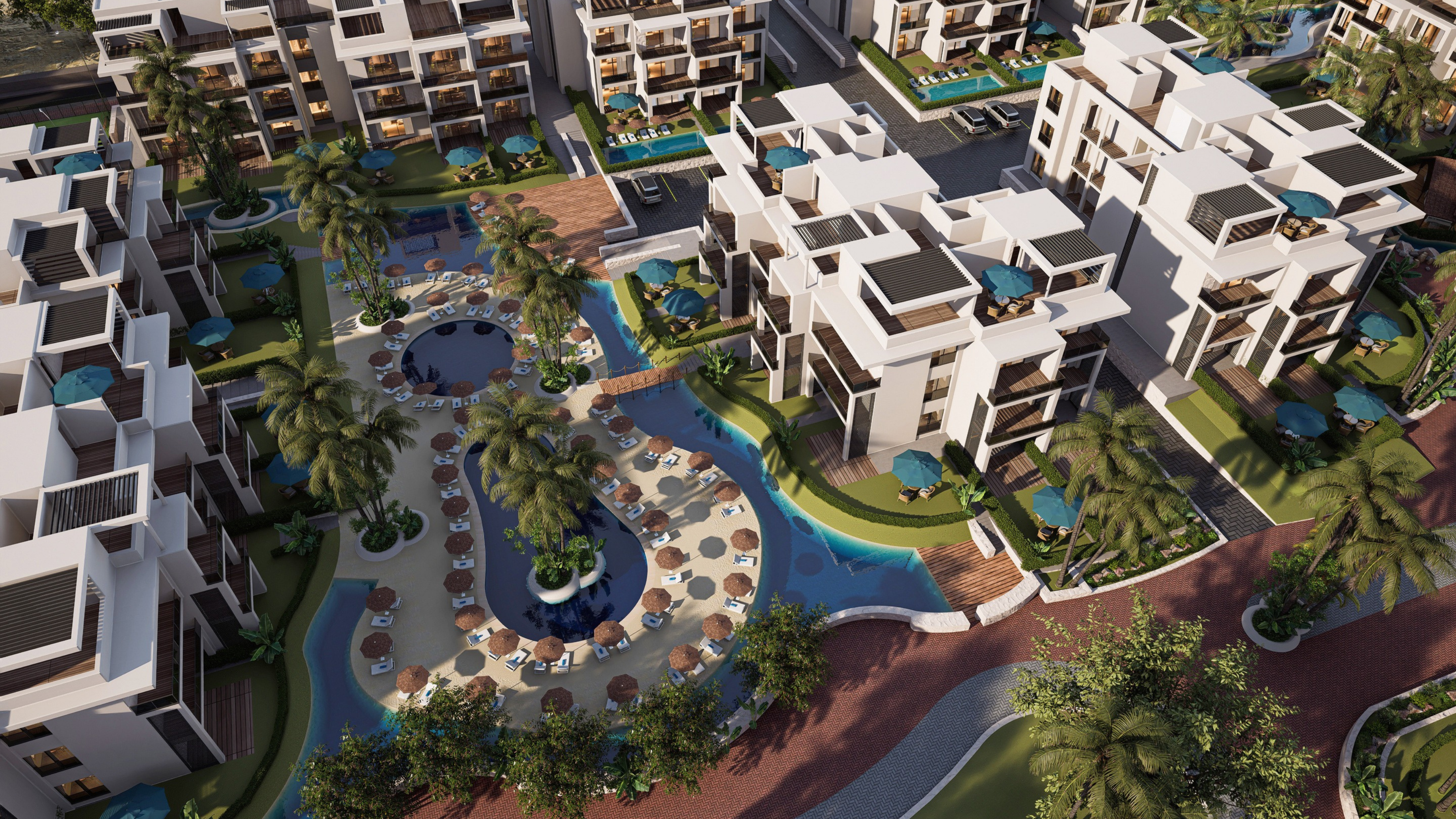 ONE7 community landscape in Hurghada