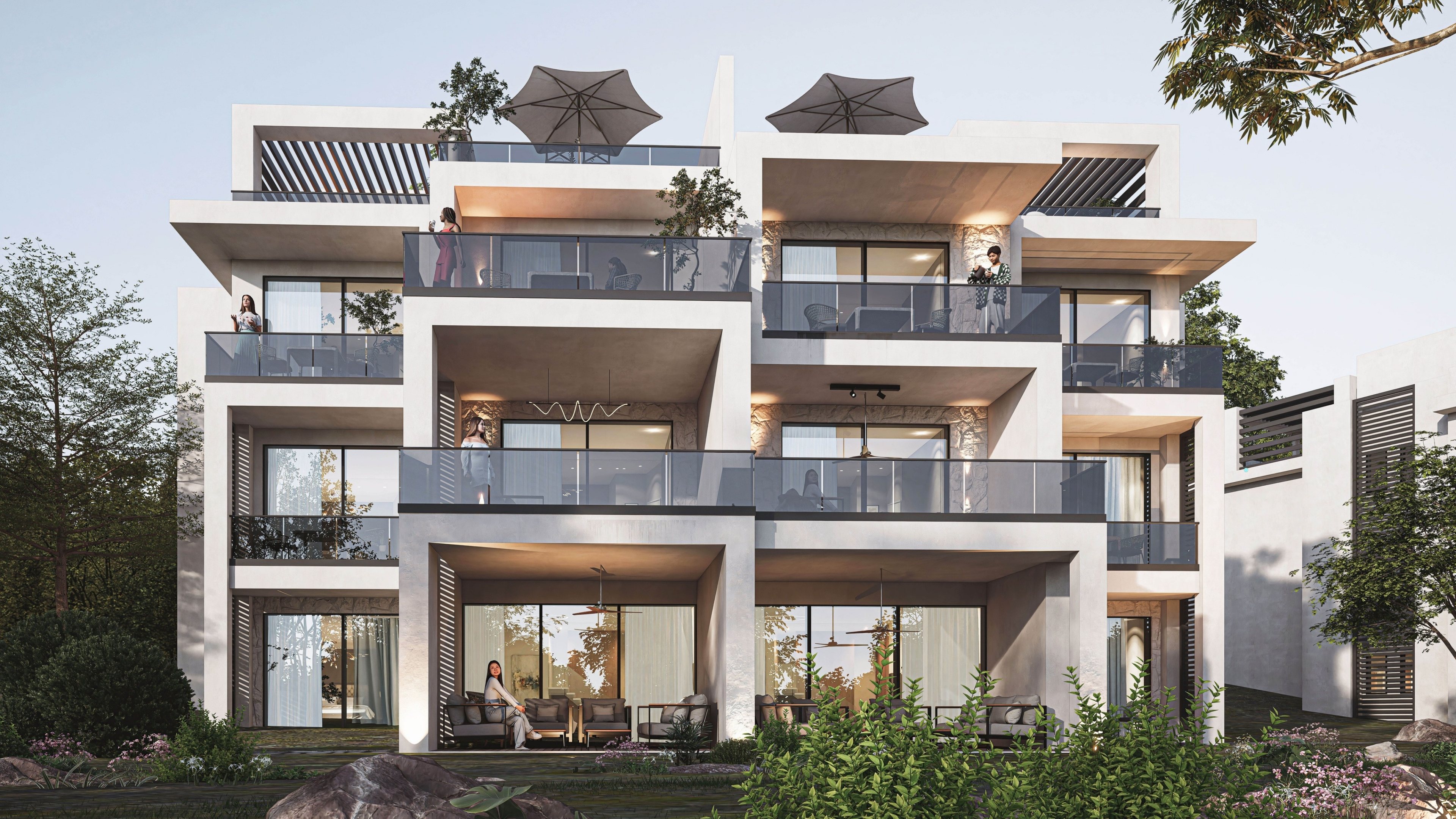 ONE7 residential architecture and outdoor space in Hurghada
